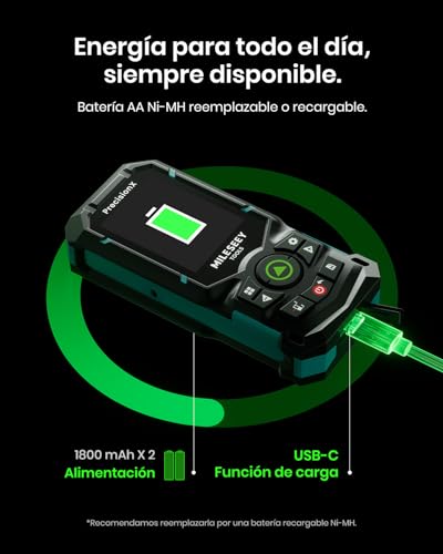 MiLESEEY S50 Metro Laser con Rayo Verde, 120 m Medidor Laser, P2P Medidor Laser Distancia, Alineación Láser Lateral, Recargable, 6,1 cm IPS-Display, Interior Exterior - imagen 8