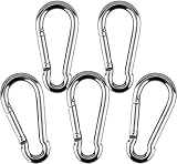Material: los clips de mosquetón están hechos de acero inoxidable 304 que es antioxidante y duradero. El material de metal resistente asegura que pueda soportar peso pesado.
