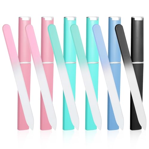 Wanmu 3 Stück Profi Nagelfeile, Glas-Nagelfeilen Fingernagelfeile mit Etui Doppelseitig Kristalloberfläche Nagelfeilen Professionelles Maniküre-Werkzeug für Frauen