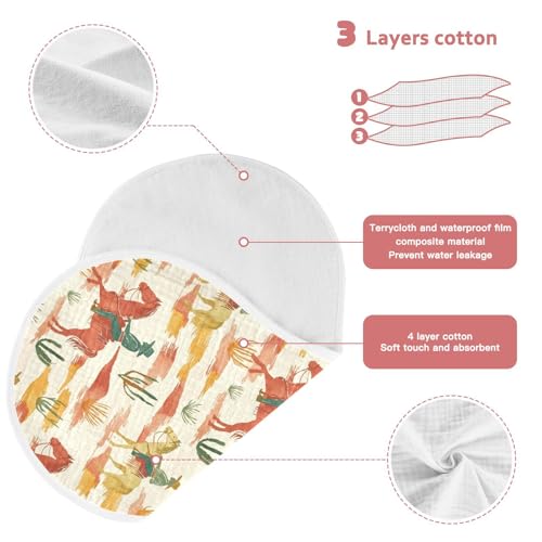 vvfelixl Contrasting Colored Cowboy Burp Cloths for Baby Boy Girls Baby Washcloths Burp Rags 1 Pack3