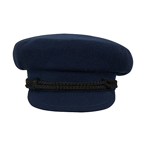 Sterkowski "Maciejówka Model 3" Fisherman Style Fiddler Cap | Wool Fiddler Cap For Men And Women | Drivers Cap Newsboy Hats For Women Captain Hat Wool Newsboy Hats For Men Mens Fancy Hats 59 Cm Navy #TOP1