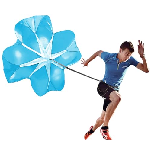 ANPOPO Bfsmile Running Speed Training 56 Parachute with Adjustable Strap Free Carry Bag. Speed Chute Resistance Running Parachute for Kids Youth and Adults (Blue)