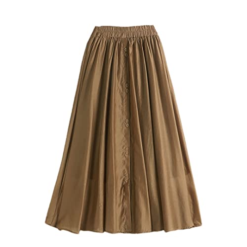 Jupe en tulle marron taille élastique anti-serrage été