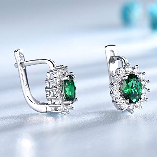Boucles d'oreilles à clip confortables vert et bleu pour mariage