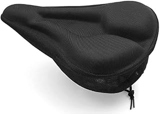 Gel Bike Seat Cover Padded - Bicycle Saddle Soft Cushioned with Non Slip Pads for Road, Mountain, Exercise Bike - Spin Bike Seat Cover