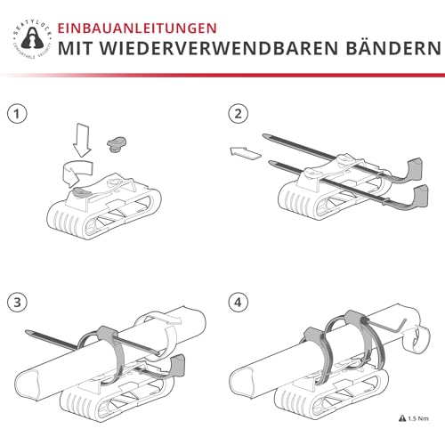 FoldyLock Forever Fahrradschloss-Halterung – ultraleichte Halterung für FoldyLock Forever Klappschloss – tragbares, sicheres Fahrradbefestigungszubehör