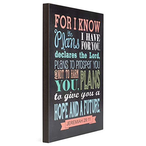 Dicksons I Know The Plans I Have For You Typography Black 14 X 11 Wood Wall Art Sign Plaque #TOP2