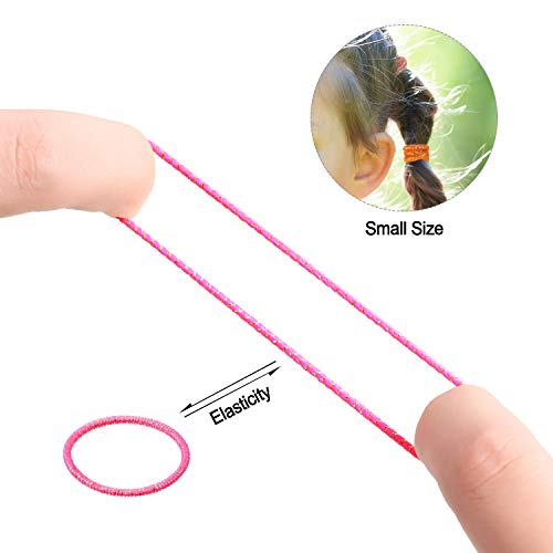200 Pieces No-Metal Hair Elastics Hair Ties Ponytail Holders Hair Bands (2 Mm X 2.5 Cm, Glitter Multicolor) #TOP2