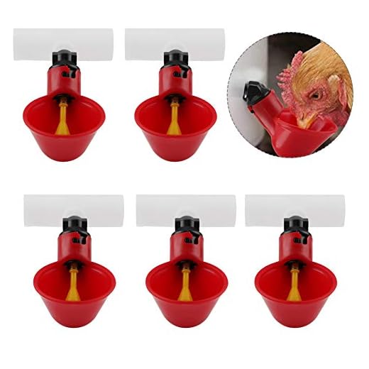 Smandy 5pcs Volaille Automatique Abreuvoir Portable Distributeur d'eau Tasse Bol d‘Eau en Plastique Buveur d'eau pour Oiseau Caille Pigeon Poulet Poule
