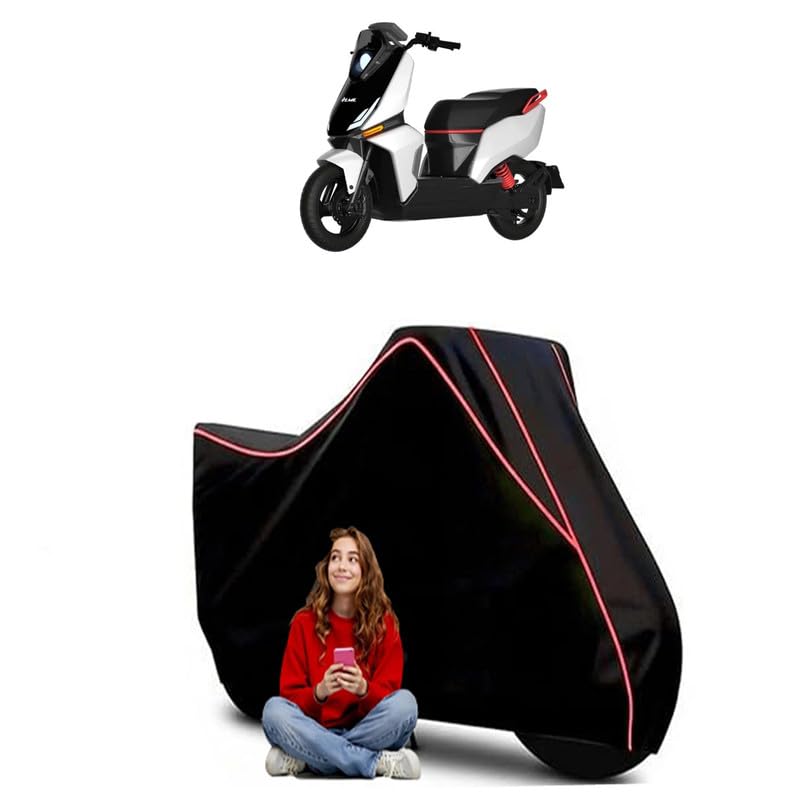 Image of LML Star 125 Scooty Bike Cover Water Resistant Outdoor Use Universal Fit Scooters Motorcycles Heavy Duty UV Protection Dust Rain Scratch Resistant Elastic Bottom Black Blue Piping