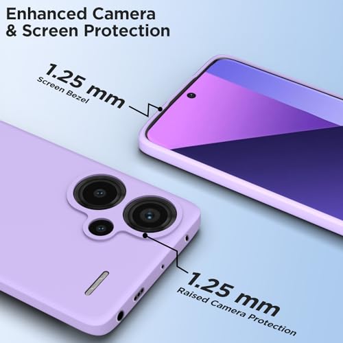 Image of Outlouders Back Cover for Redmi Note 13 Pro Plus 5G | Camera Protection | Durable Soft Matte Silicone Bumper Case (Purple)