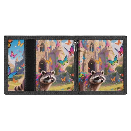 Wallet for Men - Slim Trifold Wallet, Fairy Castle Raccoon Money Clip, Coin Purse with 8 Credit Card Holder4