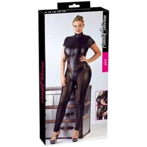 Cottelli Curves jumpsuit net 27304481041 noir L : combinaison transparente sexy