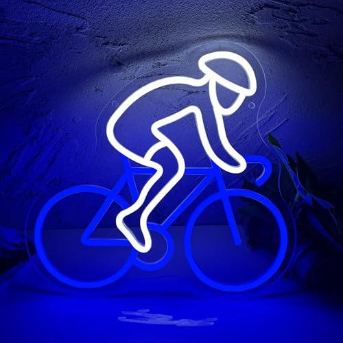 Image of Allball Bike Neon Sign, Cycling Neon Light USB Powered Bicycle LED Sign, for Garage Decor Man Cave Road Bike Athlete Indoor Cycling Bicycle Shop Workout Room Sign Birthday Gifts(12.9 * 12.2 In)
