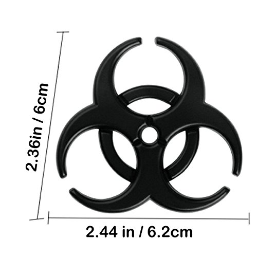 Yspring Resident Evil Strain 3D Metal Decals Multicolor Electroplated Zinc Alloy Umbrella Corporation Biohazard Symbol Tail Side Marker Car Stickers(Black-2.44" 2.44") #TOP1