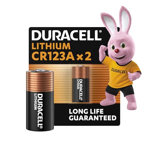 DURACELL CR123 (confezione da 2) al litio ad alta potenza da 3 V (CR123A / CR17345) – Lunga durata garantita – Pile per l’utilizzo in telecamere, torce, rilevatori di fumo