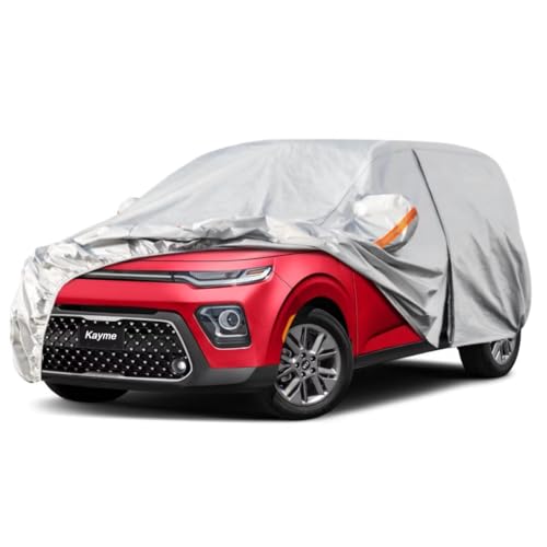 Kayme SUV Car Cover Fit for BMW X3 (2010-2025) Automobiles All Weather Waterproof, Outdoor Cover Sun Rain Protection, with Lock and Zipper Door.Silver Silver Custom Fit BMW X3