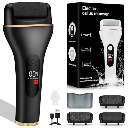 iMoebel Rimozione calli Elettrico Professionale Calli Rimozione con Indicatore LED e Luce Ricaricabile Pialla Calli Piedi Raschietto Foot Callus Remover per Calli Pelle Morta Cura del Piede Nero