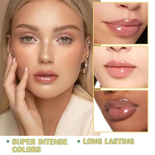 Image of WanTuoluo 6 Pcs Summer Ultra-Hydrating Lip Gloss Set with Vitamin Oils | Fruit Flavored