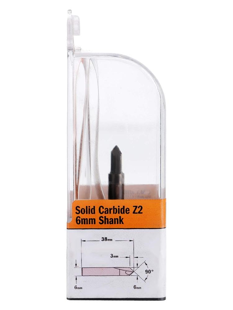CMT ORANGE TOOLS 915.380.11 Fresa para ranuras en v (90) hw s 8 d 38x19x63.5 dx, Grigio/Arancio