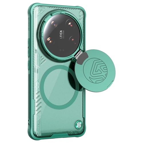 Image of Nillkin Case for Xiaomi Mi 14 Ultra (6.73 inch Inch) Iceblade Prop Case with Mag Safe Magnetic Features Corner Air Bags + Aluminium Camera Protect Stand Scratch & dust Proof Green Color
