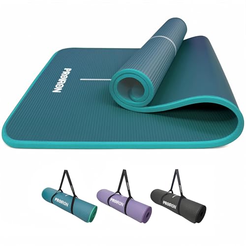 PROIRON Pilates & Yoga Mat - Extra Thick Foam, Non-Slip, Home Gym with Carrying Strap - 1830mm x 660mm x 10mm (Dark Green)