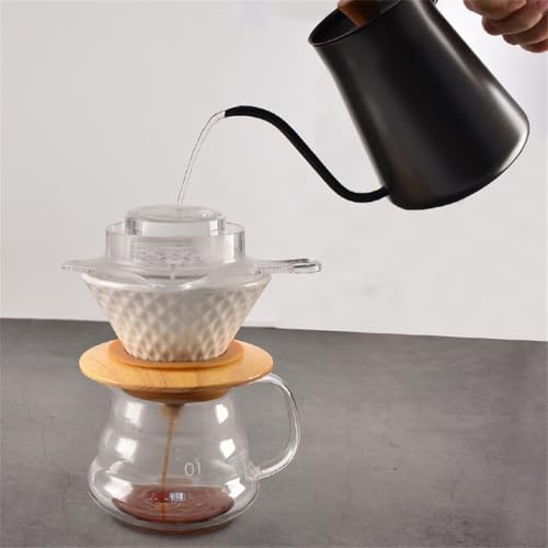 Drivstraw Filtro de café de plástico para ducha de goteo para cafeteras de preparación manual, cabezal de pulverización de distribución uniforme del agua para una extracción consistente, transparente