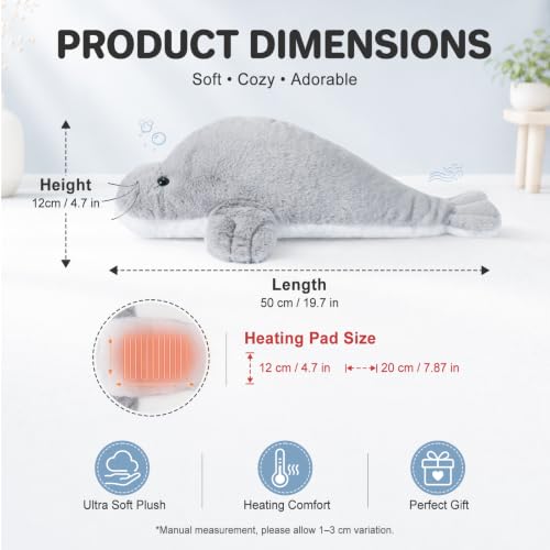 Image of Manatee Heating Pad for Period Cramps USB Power Heated Plush Stuffed Animal