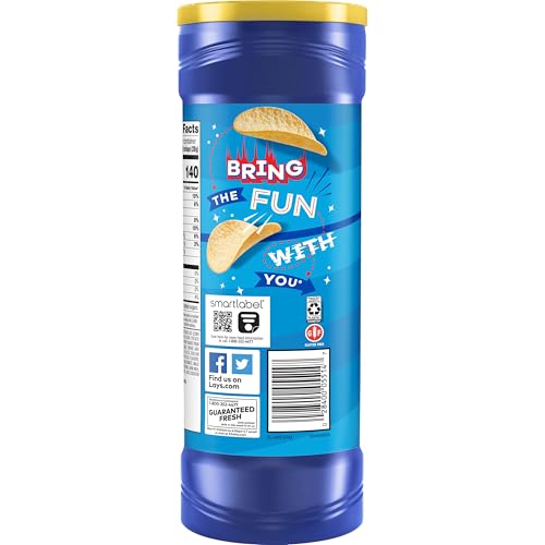 Lay’s Stax Potato Crisps Chips, Salt & Vinegar, Gluten Free, 5.5 Oz Canister Pack