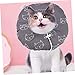 Milisten Breathable Lick Elizabethan Cat Collar Skin-Friendly Recovery Collar for Kittens Size L Grey Prevents Biting and Licking for Post-Surgery Care