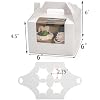 Jucoan 40 Pack Cupcake Containers, 4 Count White Kraft Paper Cupcake Boxes with Insert Window and Handle, Cupcake Holder Bakery Pastry Boxes, Gable Party Favor Treat Boxes for Wedding Mother's Day