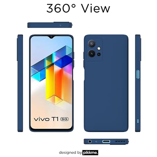 Image of Outlouders Back Cover for Vivo T1 5G / Vivo Y75 5G / iQOO Z6 5G | Camera Protection | Durable Soft Matte Silicone Bumper Case (Blue)