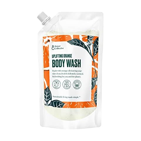 Bower Collective Shower Gel Refill, Uplifting Orange, 500ml, Eco Friendly Body Wash Cover