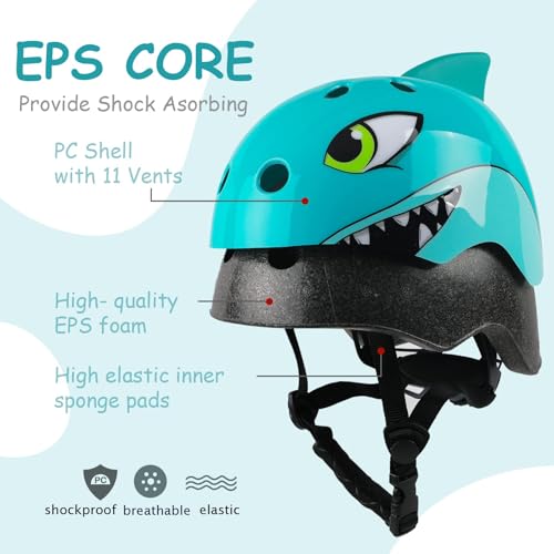Image of Kids Toddler Bike Helmet, Adjustable and Multi-Sport for Child Boys and Girls, 2 Sizes