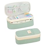 Tergopa Pencil Case for Girls Kids Teens Adults Big Pencil Bag with Zipper Big Pen Pouch Large Stationery Pen Case Organizer for School Green