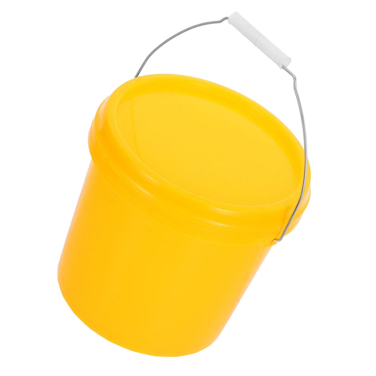 Secchio di Plastica Ermetico con Coperchio 5l, Contenitore per Alimenti, Manico Portatile, Resistente alle Perdite, Impilabile per Uso Domestico e Pulizia Casa