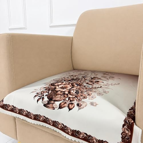 Image of Homerz Premium 'Luxe Series' Holland Velvet Sofa Cover | Smooth Finish | Anti-Skid Fleece Backing | Soft Touch Couch Protector for Living Room (Rust, 1 Seater, Only Seat Cover)