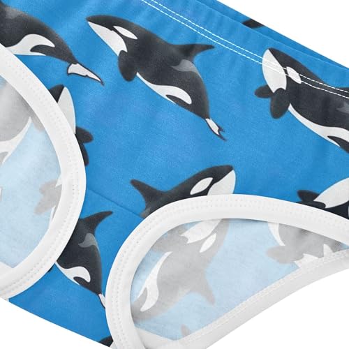 Black White Killer Whales Blue Toddlers Underwear Floral 2t Cotton Panties Little Girl Florals Undies Kids Briefs4