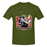 Hiprockbandhop Vintage Pattern Composition is Even More Like A Guitarist'S Singer T-Shirt Top Rock Sports Casual Short Sleeved Moss Green, X-Large