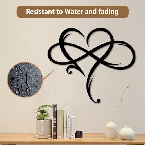 Hsosk SKYWPOJU2021 Infinity Heart Metal Wall Decor Art Eternal Love Infinite Heart Wall Decor Unique Love Sign Plaque Steel Art Geometric Bedroom Ornaments thumb #3