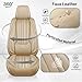 Astira Car Seat Covers for Mercedes-Benz ML320 ML350 ML400 2000-2015,Breathable Comfortable Nappa Leather Seat Covers Full Set, Anti-Slip Waterproof Automotive Seat Cover Protectors(Beige)