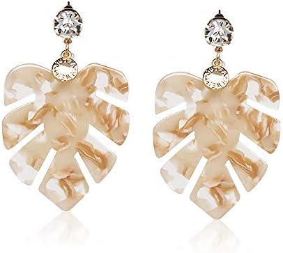 Acrylic Earrings for Women Drop Dangle Leaf Earrings Resin Minimalist Bohemian Statement Jewelry