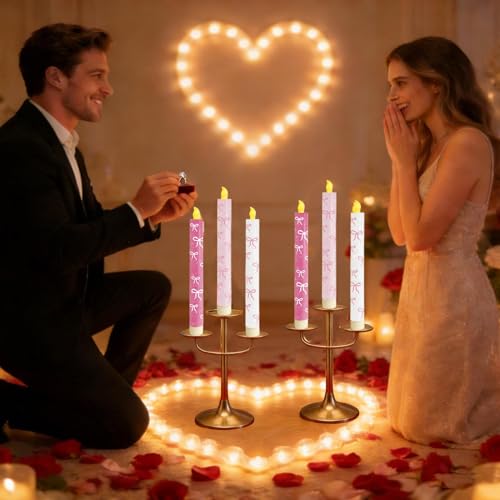 Velas sin llama LED de Navidad y cumpleaños para decoración del hogar a pilas 6 piezas 2