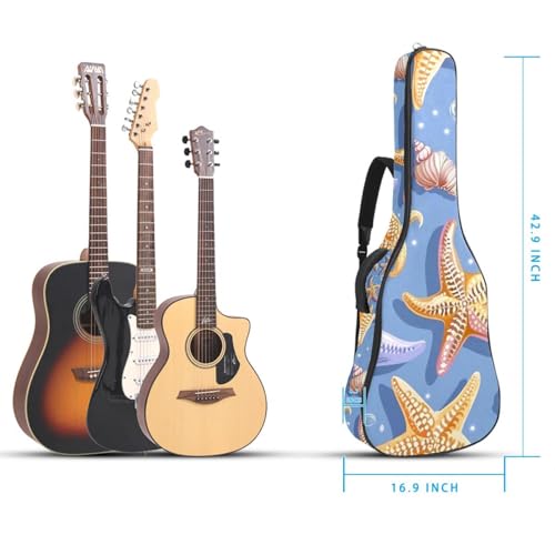 Housse de guitare acoustique 109 cm imprimé marine en tissu Oxford avec poches