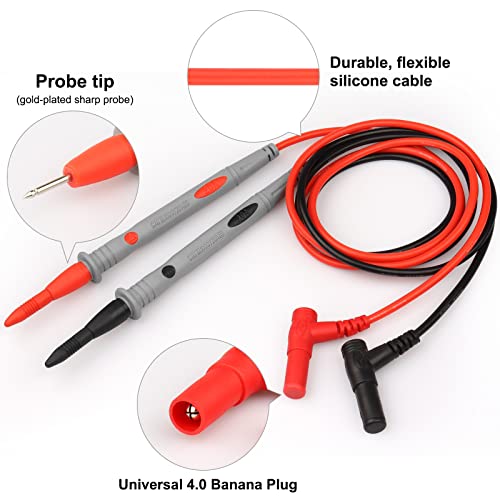 2Pcs Multimeter Leads,Alligator Clip, 1000V 20A Soft Silicone Multimeter Test Leads Banana Plugs For Digital Multimeters, Voltmeters And Other Electronic Test Equipment #TOP3