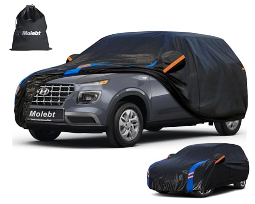 Image of Custom Fit SUV Car Cover for Hyundai Venue (2020-2026), Upgraded Waterproof All Weather Outdoor Auto Cover with Driver Door Zipper & Mirror Pockets, UV /Snow /Dust Protection