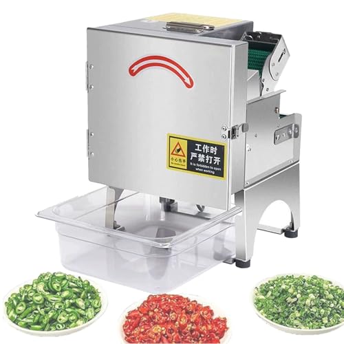 YXFAZPP Triturador Eléctrico de Cebolla Verde, Cortador Comercial de Verduras y Frutas, Rebanador de Cebolla de Primavera, Grosor Ajustable de 1.3-35 mm para Brotes de Ajo y Chile (A)