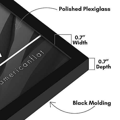 Americanflat 13x19 Picture Frame with Polished Plexiglass - Streamline Collection - Thin Border Picture Frame for Wall Display - Hanging Hardware Included - Black