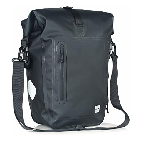 LKN 25L Waterproof Back Single Bicycle Rear Pannier Bag Bike Rear Seat Trunk Pack Black Cover