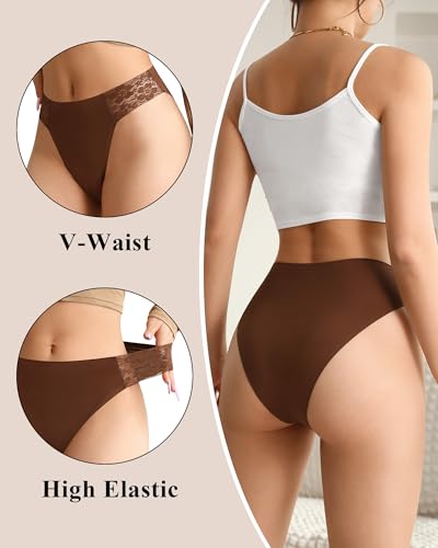 Image of Eiggam Women's Cotton Bikini Panties,High-Cut Full Coverage Stretch Cool Underwear for Women